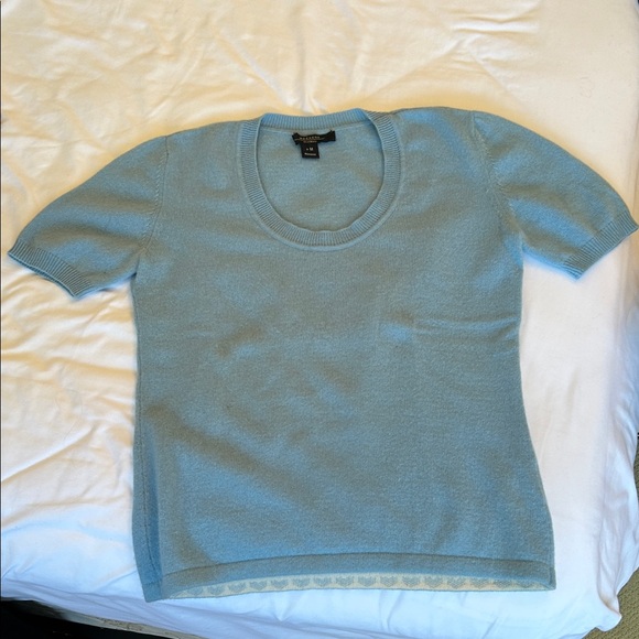 MaxMara Sweaters - MaxMara Weekend cashmere Powder Blue Short Sleeve Knit Top M